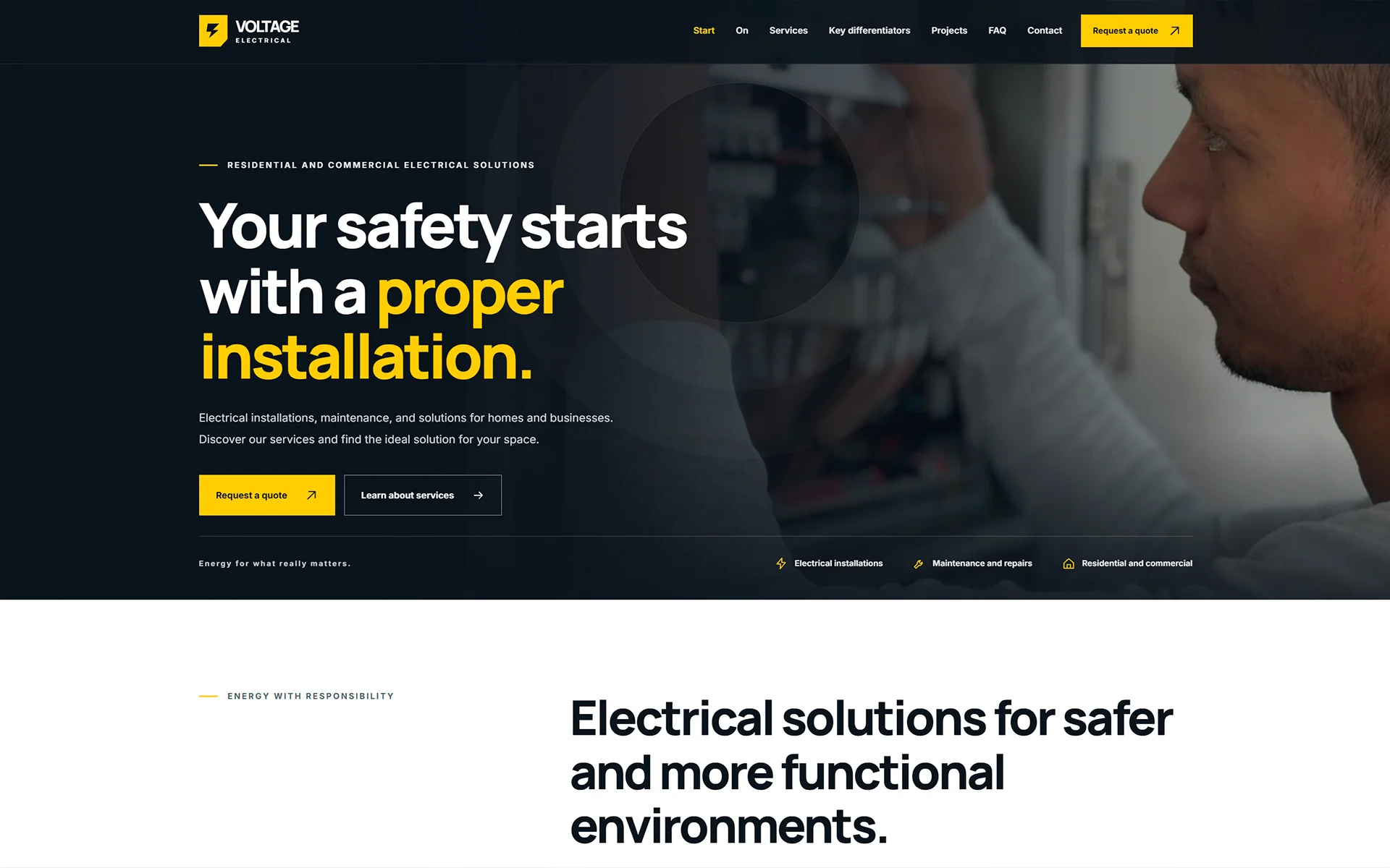 VOLTAGE ELECTRICAL — demo website preview
